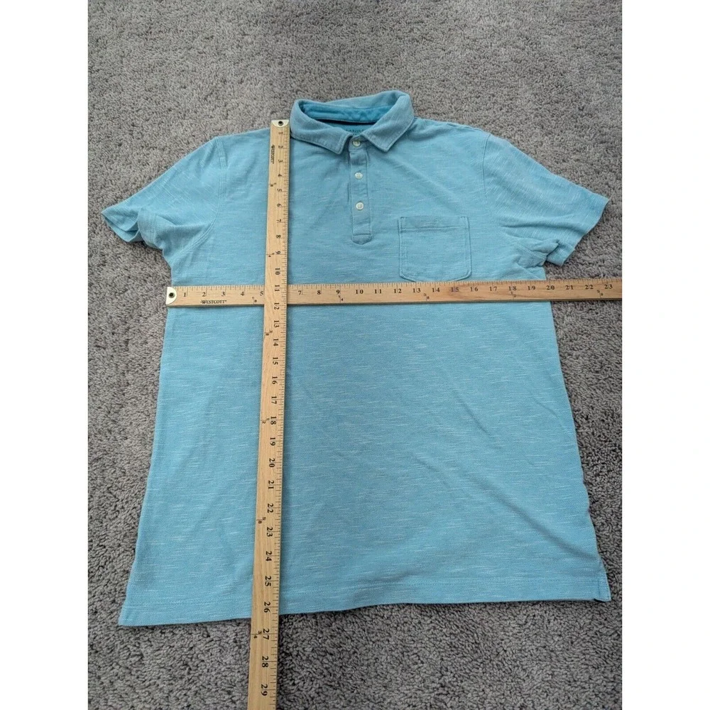 Banana Republic Polo Shirt Mens Large‎ Green Organic Cotton Pique Preppy